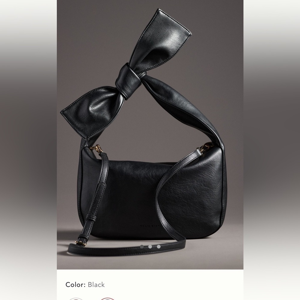 NWT new Anthropologie Melie bianco Marni bow bag crossbody black faux leather